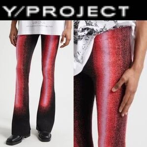 $950 Y/PROJECT Gradient Flared Knit Pants size medium